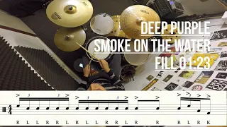 Drum Lesson - Deep Purple - Smoke on the Water - Drum Fill Breakdown - Drum Parts #42