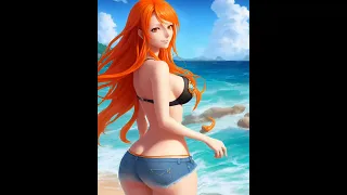 Beautiful nami from one piece photo realistic anime