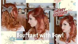 1960s Inspired Vintage Hair: Bouffant with Bow! by CHERRY DOLLFACE