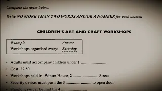 Children's art and craft workshops ielts listening (HD AUDIO) 1080p