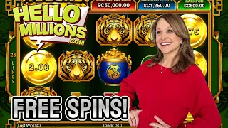 Live Hello Millions Social Casino! Big Spins & Free Spin Giveaway!