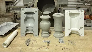 Производство бетонных ваз – сборка формы, заливка и извлечение из формы