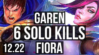 GAREN vs FIORA (TOP) | 9/1/3, 6 solo kills, 1.5M mastery, 800+ games, Godlike | EUW Diamond | 12.22