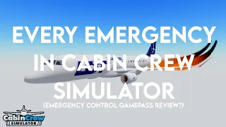 Every Emergency In Cabin Crew Simulator / Emergency Control Gamepass Review (ROBLOX)