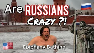 🇺🇸 AMERICAN Jumps into a RUSSIAN 🇷🇺 Ice RIVER ❄️ in MOSCOW !!  @PavelKabanovA Epiphany Bathing