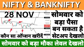 Nifty-Banknifty Tomorrow Prediction 28 November - NIFTY & BANK NIFTY ON Monday- Options for Tomorrow