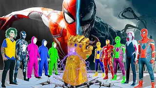 What If 10 SPIDER-MAN in 1 HOUSE ? | Mystical Allure: Thalos Glove Enthralls Superhero versus Joker