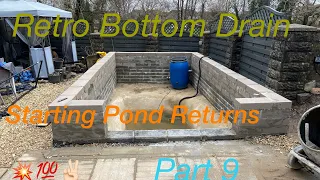 retro bottom drain in my Koi pond #retro #retrobottomdrain #ponds #pondbuilds #koi