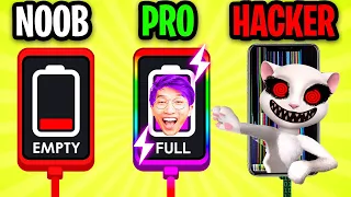 NOOB vs PRO vs HACKER In RECHARGE PLEASE!? (ADAM'S DATE CALLS HIS PHONE! *MAX LEVEL LANKYBOX PRANK*)