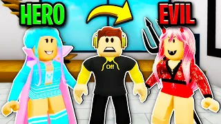 Superhero Mom VS Evil Mom In Roblox Brookhaven.. 😇😈