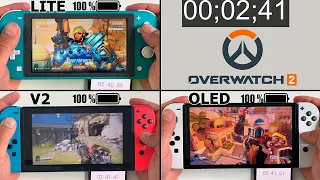 Battery Life of Overwatch 2 Nintendo Switch LITE vs. Standard V2 vs. OLED
