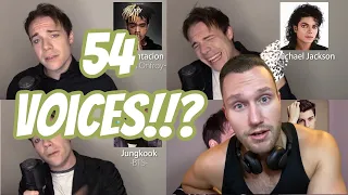 ONE GUY, 54 VOICES (With Music!) Drake, TØP, P!ATD, Puth, MCR, Queen - Famous Singer (REACTION!!!)