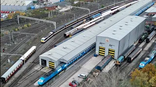 AERIAL VIEWS of Crewe Railway Station, Depot & Yard..!