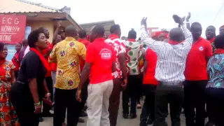 Staff of the Electricity Company of Ghana demonstrating against the concession agreement