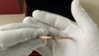 How To Put On A Cartier SM Love Bracelet | Rose Gold Pave Diamond Set | Unboxing