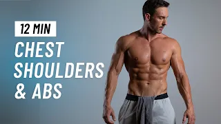 12 Min Chest, Shoulder & Abs Workout At Home (No Equipment, No Gym)