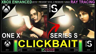 Ray Tracing: The "Clickbait" of the New Generation ! Resident Evil 2 Remake (Xbox One X vs Series S)