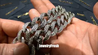 JewelryFresh Large 18mm Lab Diamond Iced Out Cuban Chain
