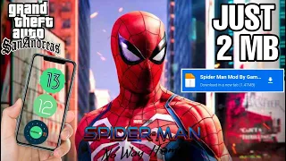 How To Add Spiderman Mod In Gta Sa Android | SPIDERMAN With Powers Just 2 MB || Gamerz Luck || 2023