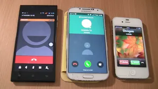 WhatsApp Fake on Samsung S4  Fake call +Incoming callOutgoing call at the Same time Doogee+Iphone 4s