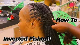 How to Style a Simple Inverted Fishtail Braid with a Back Intersection on  Dreads. "Beginners"