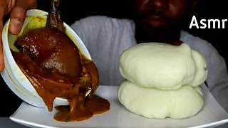 Fufu And Ogbono Soup With Assorted Meat | FUFU MUKBANG | AFRICAN FOOD