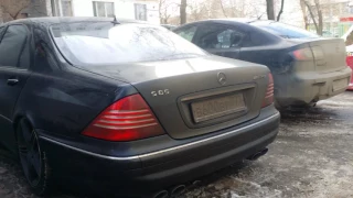 Звук выхлопа s65 amg w220 Mercedes. ))