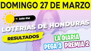 Sorteo 3PM Loto Honduras, La Diaria, Pega 3, Premia 2, Domingo 27 de Marzo del 2022 | Ganador 😱🤑💰💵