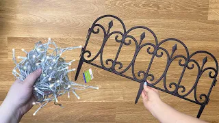 Wrap string light around a Dollar Store fence...wait until you see the result!