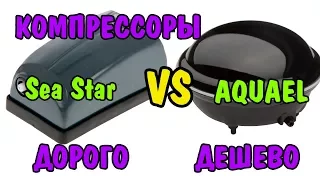 ДОРОГО VS ДЕШЕВО| КОМПРЕССОРА |  Aquael vs Sea Star| air pump