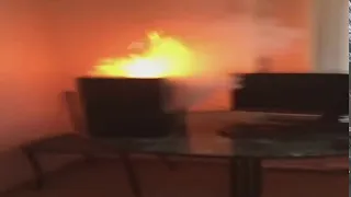 computer catches on fire