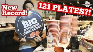 INSANE 121 Plates of Sushi Eaten?! | SUSHI EXPRESS EATING RECORD! 爭鮮大胃王挑战新纪录!