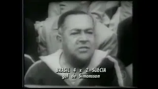Pelé - Brasil x Suecia Final Copa do Mundo 1958 - Gols com narração da época
