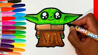 COMO DIBUJAR A BABY YODA PASO A PASO FACIL (THE MANDALORIAN SERIE)