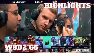 G2 vs MSF - Highlights | Week 8 Day 2 S12 LEC Summer 2022 | G2 Esports vs Misfits W8D2