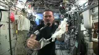 what happens when you wring out a washcloth in space