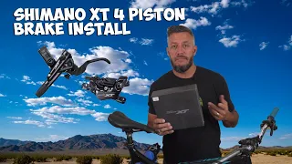 How to Install - Shimano XT 4 Piston BR-M8120 Brakes - Step by Step - 4k