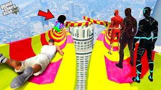 Franklin And All Flash Water Slide Ramp Jump Challenge in GTA 5