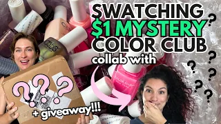 Are they worth it?! Swatching $1 Mystery Polish Color Club Collab with @PolishLabRat + GIVEAWAY!