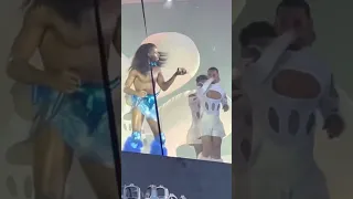 Lil Nas X reacts to fan throwing a toy on stage