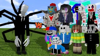 SLENDER MAN vs ALL UNDERTALE CHARACTERS! (Scary Battle)