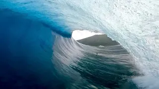 PERFECT POV TEAHUPOO BARRELS AND CUTS FOR THE LOCALS TRAVEL VLOG