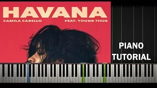 Camila Cabello - Havana ft. Young Thug - Piano EASY Tutorial / Cover - Synthesia (How To Play)