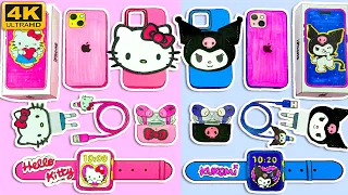 [💥paperdiy💥] Iphone 15 Hello Kitty and Kuromi with Apple Watch | Blind Bag ASMR | 헬로 키티 & 쿠로미 블라인드백