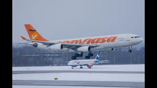 Посадка A340-200 (YV1004) Conviasa во Внуково