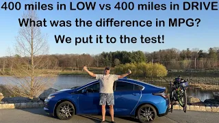 800 Mile Chevy Volt Road Trip Experiment - One Way In LOW versus One Way In DRIVE!