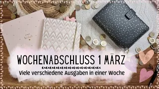 Wochenabschluss 1 März 2023✨mit vielen verschiedenen Ausgaben🌸 I Sparen mit der Umschlagmethode