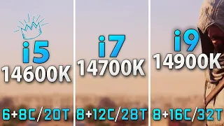 Intel i5-14600K vs i7-14700K vs i9-14900K // Test in 8 Games