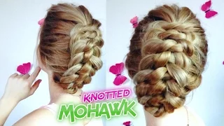 SHORT MEDIUM HAIR HAIRSTYLE FAUX MOHAWK BRAIDED KNOTTED UPDO | Awesome Hairstyles