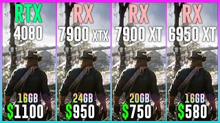 RTX 4080 vs RX 7900 XTX vs RX 7900 XT vs RX 6950 XT - Test in 15 Games